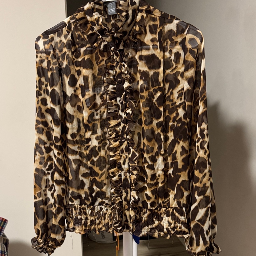 Leopard Silk Blouse